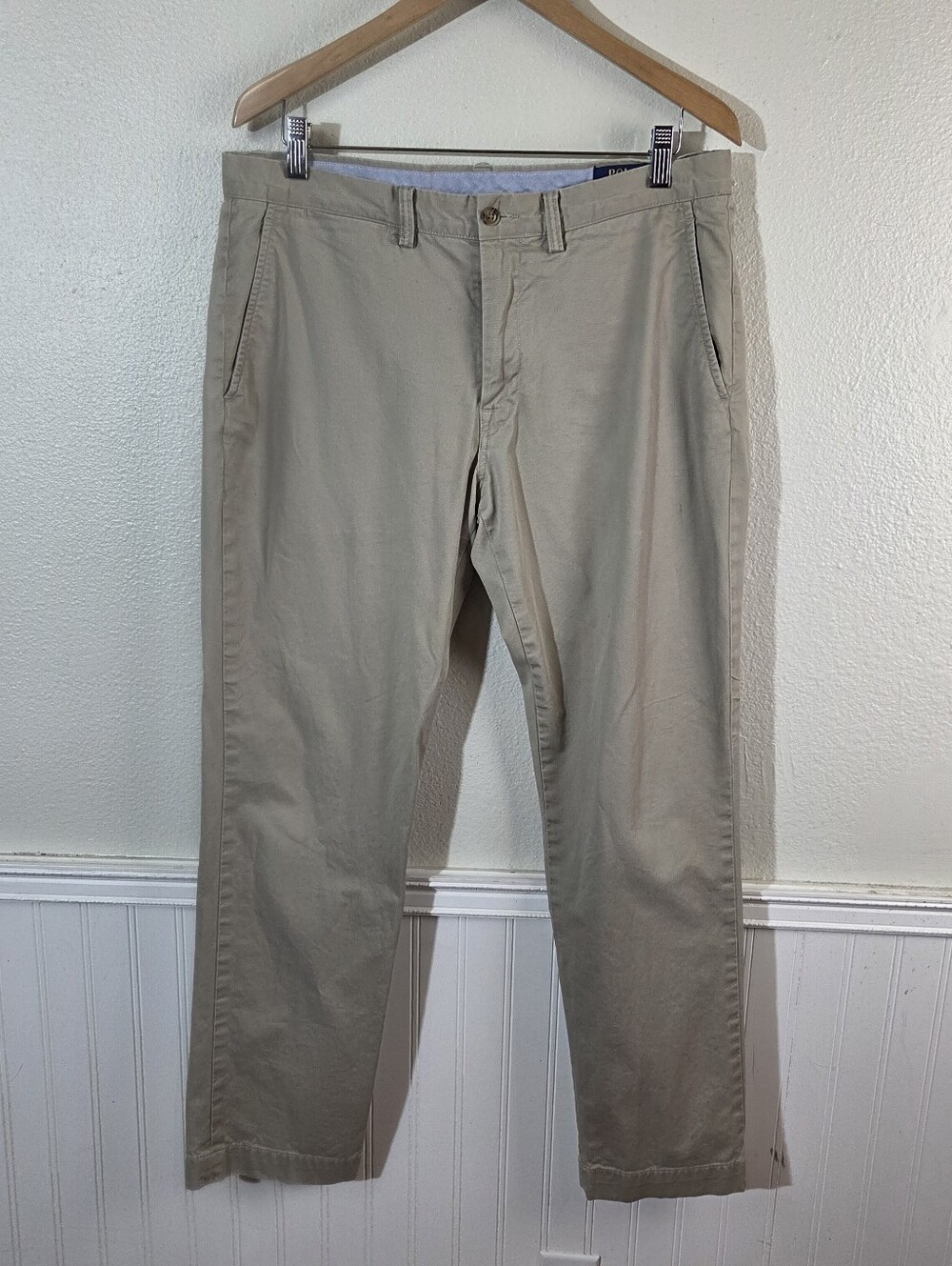 Polo Ralph Lauren Polo Chino Preppy Men's 34x32 Khaki Stretch Straight Fit Pants